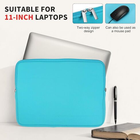 Laptop Case - Polyester Computer Sleeve Carrying Bag Shockproof Laptop Protective Cover for 11" Notebook, Light Blue in Kuwait