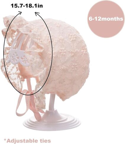 2 Pcs Baby Girl Bonnets Adjustable Lace Eyelet Sun Hat for Infant Toddler Girl Birthday in Saudi Arabia