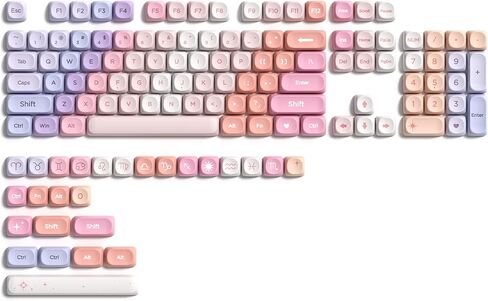 Keymatic PBT Keyboard Keycaps 130 Keys MOA Profile لطيف Keycap مخصص 60 65 75 100 بالمائة لـ Cherry MX، Outemu، لوحات المفاتيح الميكانيكية Gateron in Kuwait
