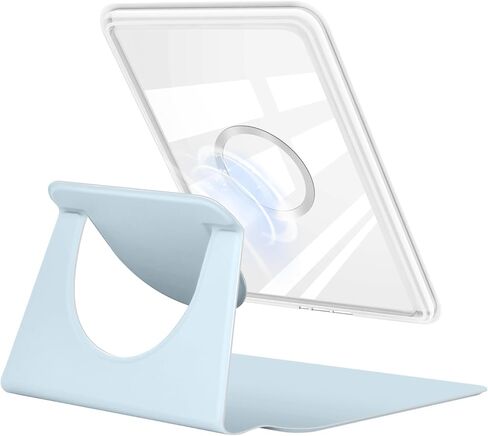 360 Degree Rotating Case for 7" Kindle Paperwhite (12th Generation-2024 Release), Detachable Magnetic Design Protective Adjustable Stand Cover Clear Back with Auto Sleep/Wake, Light Blue in Saudi Arabia