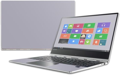 غلاف MightySkins متوافق مع Lenovo Yoga 910 مقاس 14 بوصة وغطاء لاصق باللون الرمادي الصلب in Kuwait