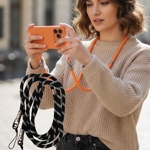 1pcs 160cm Braided Crossbody Phone Lanyard for IPhone 17 Dual Hole Case Neck Band Adjustable Hanging Strap Ropes in Saudi Arabia