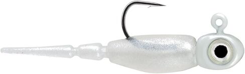 Northland Tackle Rigged Tungsten Pin Fry Ice Fishing Jig with Minnow Fry Body, 2 Pre-Rigged Jig Heads & 3 Extra Ice Fishing Plastics, Tungsten Jig Heads for Panfish, 1/28 Oz, Glo White in Saudi Arabia