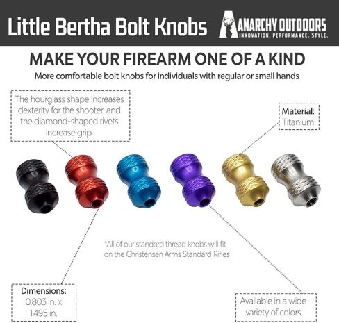 AnarchyOutdoors Little Bertha Bolt Knob for Outdoor Precision Shooters & Hunters Accessories in Saudi Arabia