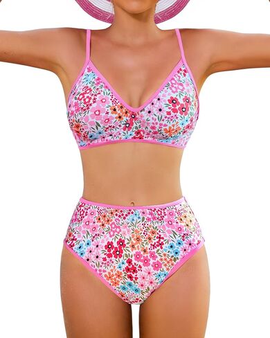 XUNYU عالية الخصر بيكيني مجموعات النساء المايوه البطن التحكم ثوب السباحة المراهقين لطيف 2 قطعة Underwire القمم التغطية قيعان in Kuwait