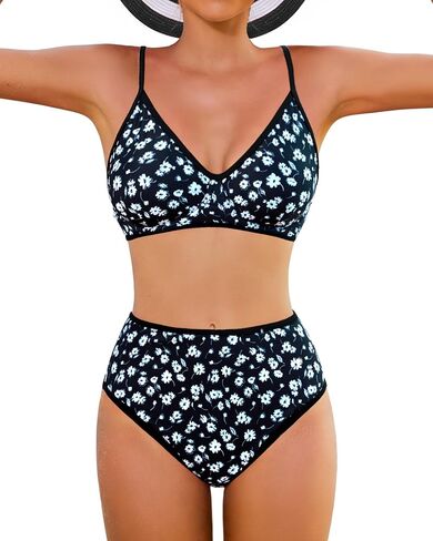 XUNYU عالية الخصر بيكيني مجموعات النساء المايوه البطن التحكم ثوب السباحة المراهقين لطيف 2 قطعة Underwire القمم التغطية قيعان in Kuwait