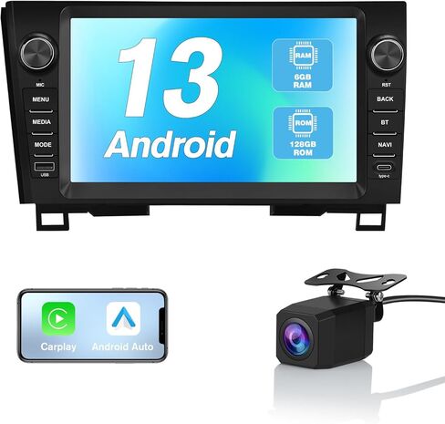 9 Inch Car Radio for Toyota Tundra 2007-2013 Sequoia 2008-2018, Android 13 Touch Screen Car Stereo Wireless CarPlay GPS Navigation WiFi BT FM Mirror Link SWC with Reverse Camera 2+64GB in Saudi Arabia