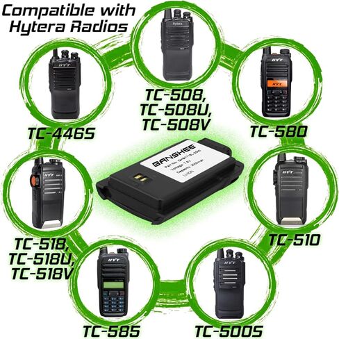 Banshee Replacement for HYT TC-508 Commercial Portable Two Way Radio Battery BL1719 2000mAh in Saudi Arabia