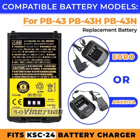 2 Pack KNB-43 PB-43H PB-43N Replacement NI-MH Battery for Kenwood TH-255A TH-K2AT TH-K2E TH-K2ET TH-K4ET Two Way Radio Battery in Saudi Arabia