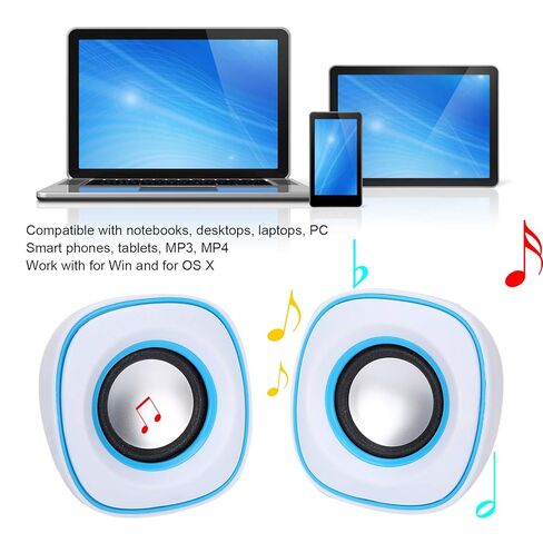 مكبر صوت USB صغير محمول ومكبر صوت ستيريو للكمبيوتر المحمول والكمبيوتر اللوحي MP3 MP4، أسود in Saudi Arabia