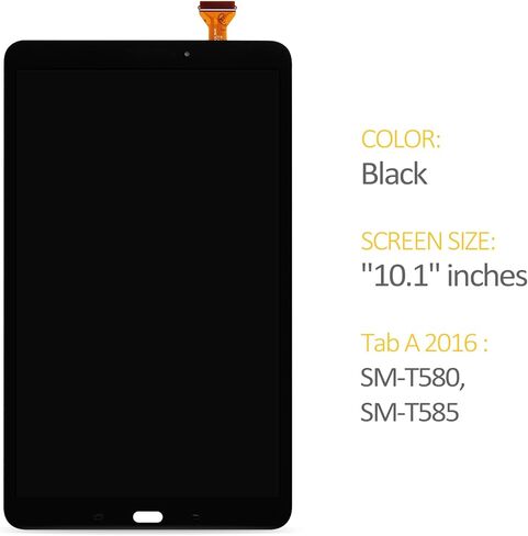بديل شاشة A-MIND لجهاز Samsung Galaxy Tab A 10.1 2016 T580 T585 شاشة LCD تعمل باللمس مع أدوات (أسود) in Kuwait
