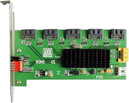 Raid Controller 1 to 5 Port SATA 2.0 RAID Card Support HDD 0/1/5/10 Multiplier Bracket Mount Easy Dip Switch in Saudi Arabia
