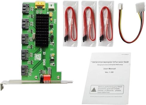 Raid Controller 1 to 5 Port SATA 2.0 RAID Card Support HDD 0/1/5/10 Multiplier Bracket Mount Easy Dip Switch in Saudi Arabia