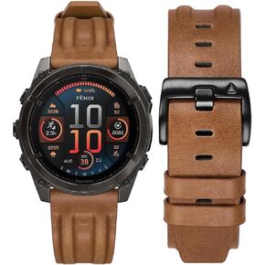 سوار Dhwazz للرجال لـ Fenix ​​8 51 مم / 7X / 6X Pro / 5X Plus، حزام سريع التركيب 26 مم من الجلد الأصلي لـ Garmin Instinct 3 Solar 50 مم / Epix Pro 51 مم in Kuwait
