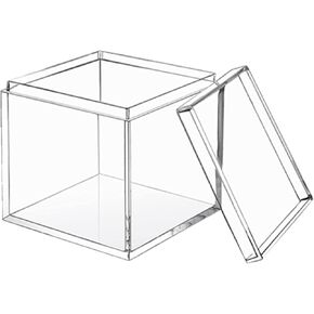 كيسيو صندوق أكريليك صناديق عرض شفافة مع غطاء شفاف مربع مكعب صندوق تخزين حاويات منظم لحفلات الزفاف، زينة عيد الميلاد in Kuwait