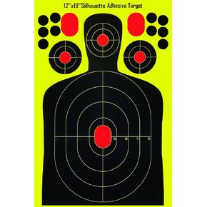 أهداف رش ظلية مقاس 12 × 18 بوصة - أهداف إطلاق نار تفاعلية عالية الرؤية مع علامات تأثير صفراء زاهية للتدريب الداخلي والخارجي in Kuwait