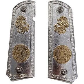 Replacement Aztec Eagle 1911 Grips Full Size for Kimber Colt Rock Island Springfield Taurus & Clones Nickel Gold Grips in Kuwait