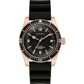 Caravelle by Bulova Men's Automatic Watch, Vintage Sea Hunter, Gold-Tone Stainless Steel Bracelet, Green Dial Style: 44B128 in Saudi Arabia