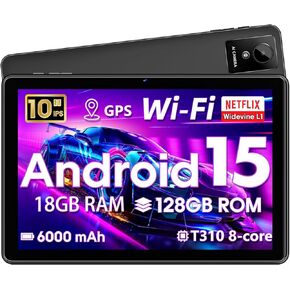 تابلت 10 بوصة، تابلت أندرويد 10 بوصة، تابلت أندرويد 15 مع ذاكرة وصول عشوائي 18 جيجابايت وذاكرة وصول عشوائي 128 جيجابايت، 1 تيرابايت قابلة للتوسيع، Widevine L1، معالج ثماني النواة، واي فاي 5، بطارية 6000 مللي أمبير في الساعة، وحدة المعالجة المركزية T310، ك in Kuwait