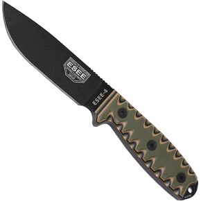 ESEE 4P سكين ذو نصل ثابت للبقاء على قيد الحياة، تصميم مقبض سن المنشار OEM، غمد بني ذئب in Kuwait