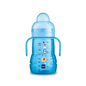 MAM Trainer Sippy Cup for Toddlers 1-3, 8 oz. Transition Drinking Cup with Extra-Soft Spout, Spill-Free Nipple, and Non-Slip Handles, for boys 4+ Months, 2 Count in Kuwait