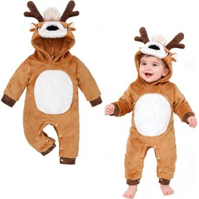 Baby Deer Bodysuit Boys Girls Infant Animal Romper Jumpsuit Newborn Reindeer Baby Christmas Halloween Clothes in Kuwait