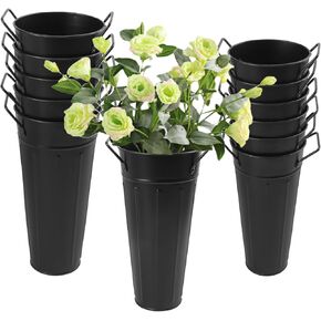 4 Pack Metal Flower Vase, Galvanized Metal Milk Can, French Rustic Milk Jug Planter, Farmhouse Decorative Flower Vase, Farmhouse Metal Vases for Home, Fireplace, Cabinet, Bathroom Decor in Saudi Arabia