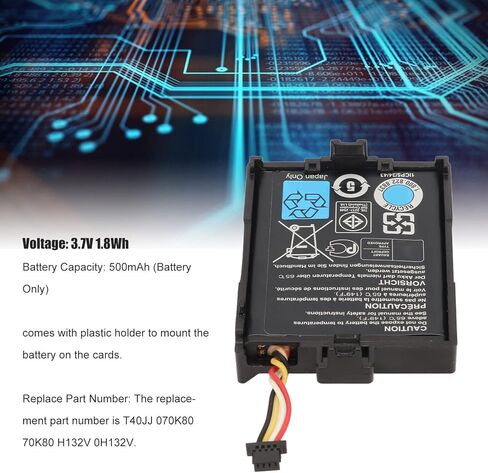 T40JJ 70K80 Battery for RAID H710 H730 H810 H830 M620 R320 R420 Controller 3.7V 1.8Wh with Plastic Bracket in Saudi Arabia