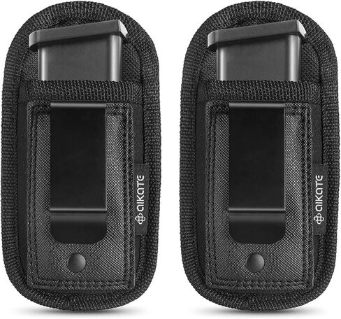 4-Pack Universal Magazine Holster Concealed Carry, IWB Handgun Mag Pouch, Single Double Stack Mags Holder Glock 17 19 26 43 Sig 1911 S&W M&P 9mm .40 .45 .380 Fits 7 10 15 Round Ammo Clips for Pistols in Saudi Arabia