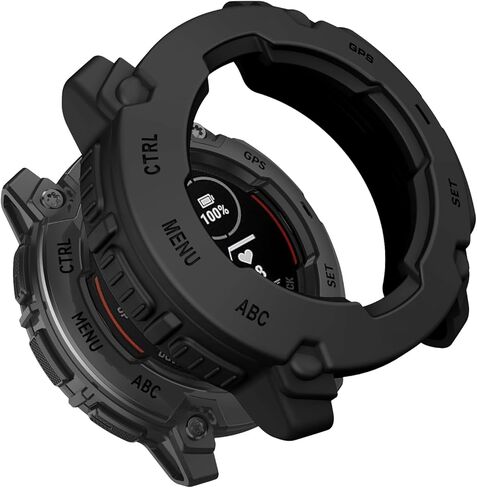 غطاء حماية متوافق مع Garmin Instinct E 45 ملم إطار حماية من مادة TPU للساعة الذكية Garmin Instinct E 45 ملم (أسود) in Saudi Arabia