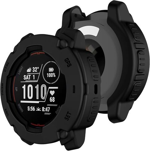 غطاء حماية متوافق مع Garmin Instinct E 45 ملم إطار حماية من مادة TPU للساعة الذكية Garmin Instinct E 45 ملم (أسود) in Kuwait