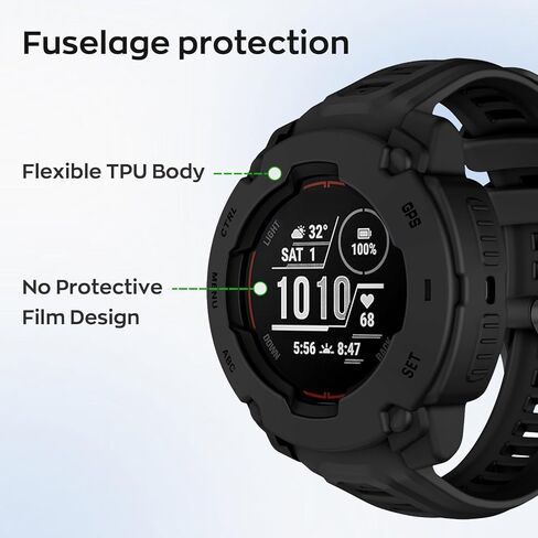 غطاء حماية متوافق مع Garmin Instinct E 45 ملم إطار حماية من مادة TPU للساعة الذكية Garmin Instinct E 45 ملم (أسود) in Kuwait