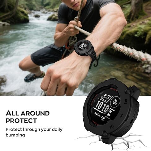 غطاء حماية متوافق مع Garmin Instinct E 45 ملم إطار حماية من مادة TPU للساعة الذكية Garmin Instinct E 45 ملم (أسود) in Kuwait