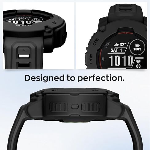 غطاء حماية متوافق مع Garmin Instinct E 45 ملم إطار حماية من مادة TPU للساعة الذكية Garmin Instinct E 45 ملم (أسود) in Kuwait