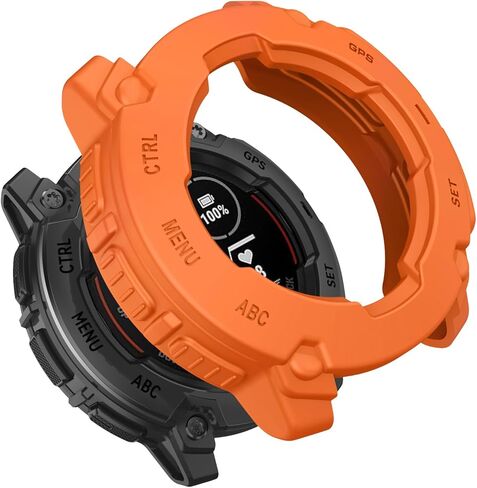 غطاء حماية متوافق مع Garmin Instinct E 45 ملم إطار حماية من مادة TPU للساعة الذكية Garmin Instinct E 45 ملم (أسود) in Kuwait