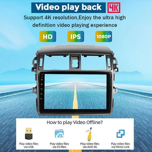 2G+32G Car Radio for Toyota Corolla 2009-2013 9 Inch IPS Touch Screen Car Stereo with Wireless Carplay/Android Auto, Bluetooth, GPS Navi, WiFi, FM, Bluetooth, Mirror Link, SWC, Backup Camera in Saudi Arabia