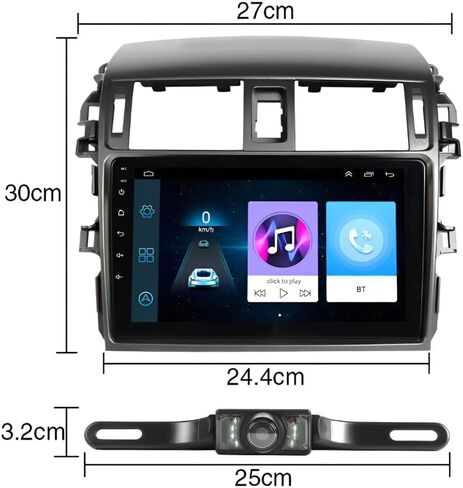 2G+32G Car Radio for Toyota Corolla 2009-2013 9 Inch IPS Touch Screen Car Stereo with Wireless Carplay/Android Auto, Bluetooth, GPS Navi, WiFi, FM, Bluetooth, Mirror Link, SWC, Backup Camera in Saudi Arabia