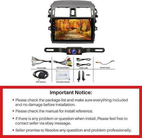 2G+32G Car Radio for Toyota Corolla 2009-2013 9 Inch IPS Touch Screen Car Stereo with Wireless Carplay/Android Auto, Bluetooth, GPS Navi, WiFi, FM, Bluetooth, Mirror Link, SWC, Backup Camera in Saudi Arabia
