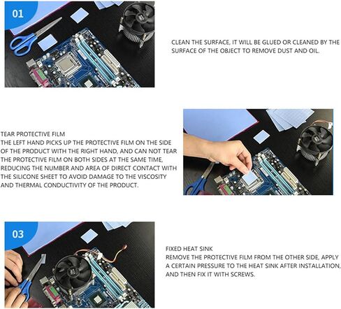 Silicone Thermal Pad, 5Pcs 100x100x0.5mm CPU GPU Heat Conduction Sheet in Saudi Arabia
