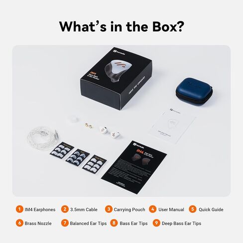 سماعات أذن Fosi Audio IM4 IEM مفتوحة الظهر، سماعات أذن سلكية داخل الأذن، محرك ديناميكي فردي مقاس 10 مم، IEMs لعشاق الصوت والألعاب والاستوديو، كابلات قابلة للفصل مقاس 3.5 مم ثنائية 0.78 مم، مغناطيس مزدوج N52 in Kuwait