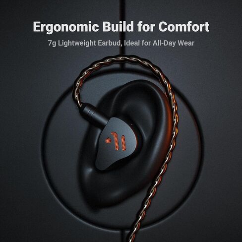 سماعات أذن Fosi Audio IM4 IEM مفتوحة الظهر، سماعات أذن سلكية داخل الأذن، محرك ديناميكي فردي مقاس 10 مم، IEMs لعشاق الصوت والألعاب والاستوديو، كابلات قابلة للفصل مقاس 3.5 مم ثنائية 0.78 مم، مغناطيس مزدوج N52 in Kuwait