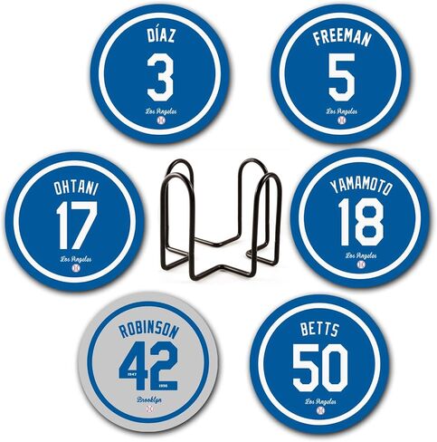 Dodger Coasters for Drinks, Los Angeles LA Baseball Ceramic Coasters Set of 6, Dodger Gift for Man, for Dodger Coffee Mug Cup in Saudi Arabia