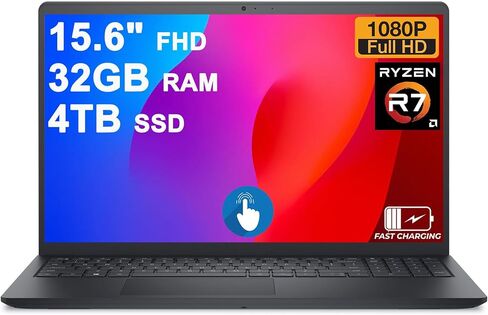 Dell 15 Business Laptop 15.6" FHD Anti-Glare Touchscreen AMD 8-core Ryzen 7 7730U 16GB RAM 1TB SSD Type-C ExpressCharge Long-Lasting Battery Win11 in Saudi Arabia