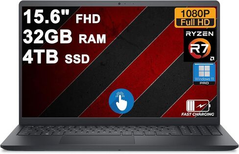 Dell 15 Business Laptop 15.6" FHD Anti-Glare Touchscreen AMD 8-core Ryzen 7 7730U 16GB RAM 1TB SSD Type-C ExpressCharge Long-Lasting Battery Win11 in Saudi Arabia