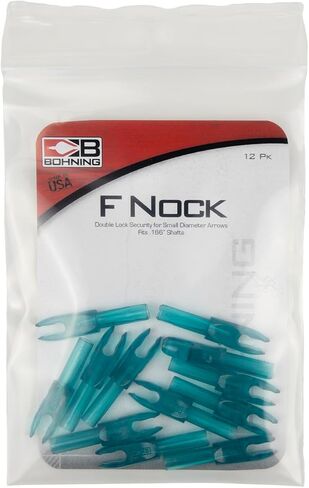 Bohning F Nock - .166 Shafts (4mm, VAP, Nano, Micro), 12 Pack, Teal in Saudi Arabia