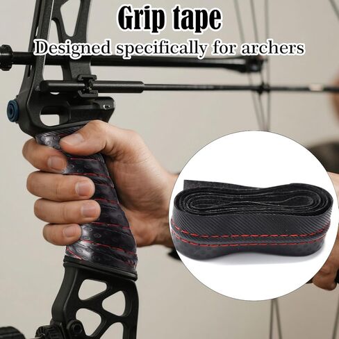 شريط قبضة الرماية ذاتي الالتصاق، مقبض القوس المركب غير القابل للانزلاق، شريط Fde متين من البولي يوريثان للصيد وملحقات سهام للصيد في الهواء الطلق (أسود) in Kuwait