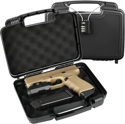 9mm Gun Case for Handguns – TSA Approved Lockable Pistol Case with TSA Lock, Shockproof Hard Shell for Handgun/Revolver – Firearm Travel Storage Box in Saudi Arabia