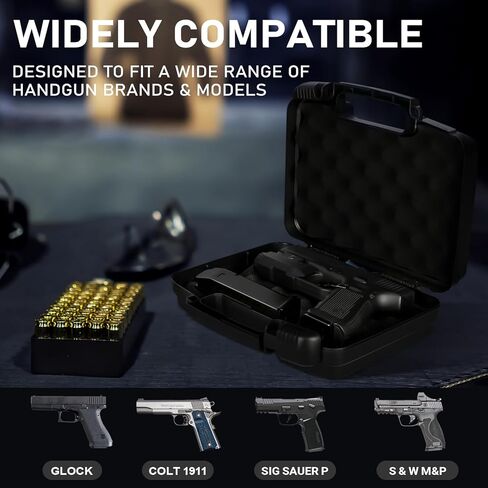 9mm Gun Case for Handguns – TSA Approved Lockable Pistol Case with TSA Lock, Shockproof Hard Shell for Handgun/Revolver – Firearm Travel Storage Box in Saudi Arabia