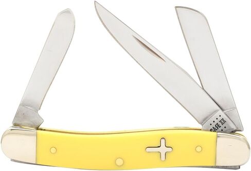 Case XX WR POCKET KNIFE، درع صناعي أصفر متقاطع متوسط ​​الحجم، 3 5/8 بوصة مغلق، العنصر #22941 in Kuwait