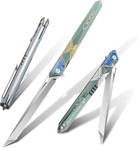 سكين جيب قابل للطي M390 سكين قابل للطي من الفولاذ مع فتاحة زعنفة أمامية، مقبض تيتانيوم TC4 مع مشابك سكينة خفيفة الوزن للرجال جيدة للحمل في الهواء الطلق EDC in Kuwait